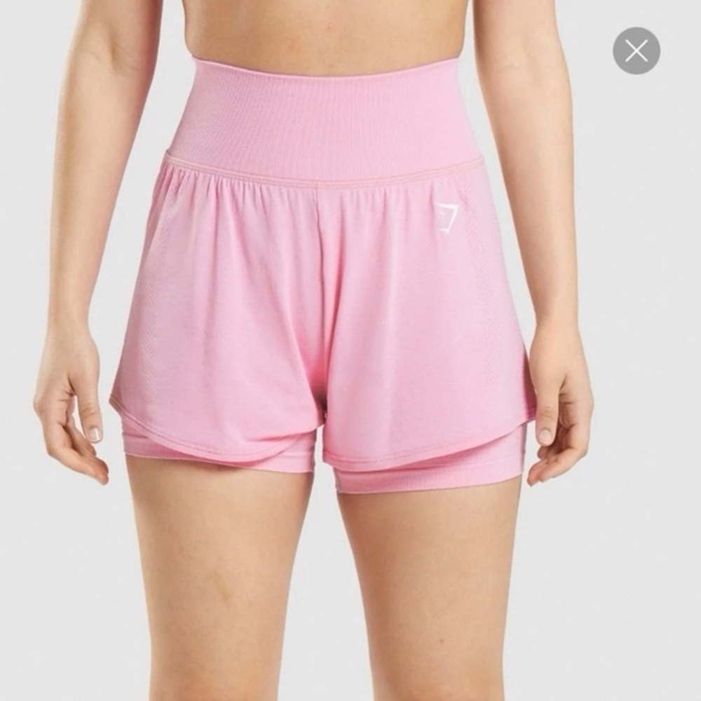 Gymshark Vital Seamless 2.0 2 in 1 Shorts in Pink Color